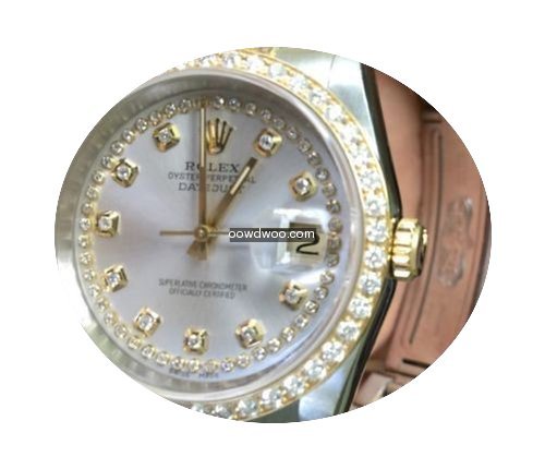 Rolex Ladies Mens 36mm Datejust Diamonds...