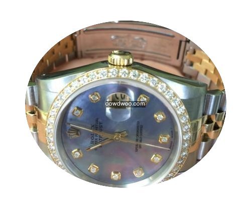 Rolex Ladies Mens 36mm Datejust Diamond ...