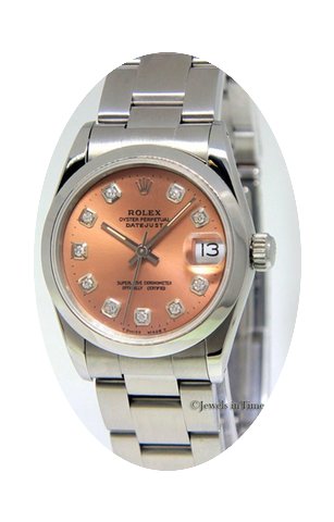 Rolex Datejust Stainless Steel Salmon Di...