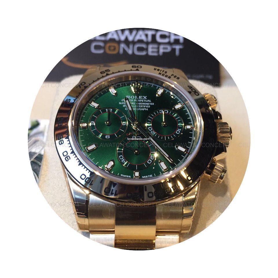 Rolex Cosmograph Daytona Yellow Gold Gre...