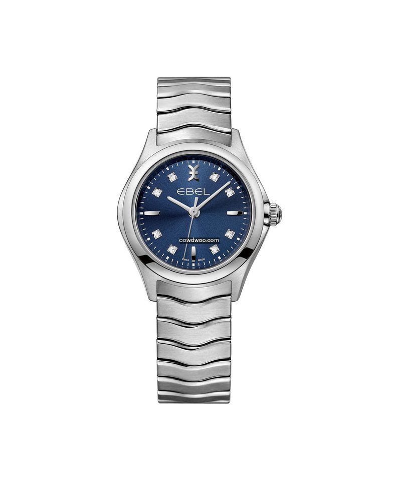 Ebel Wave Lady 30mm Stahl Blau Diamanten...