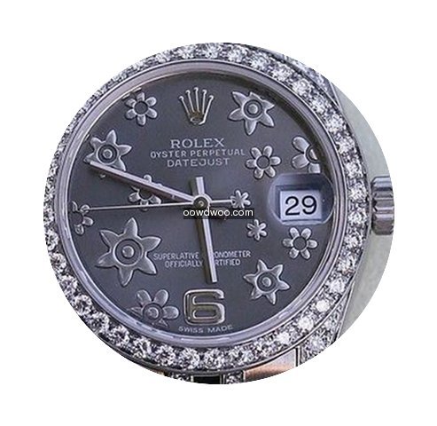 Rolex Datejust Midsize Ladies Rhodium Fl...