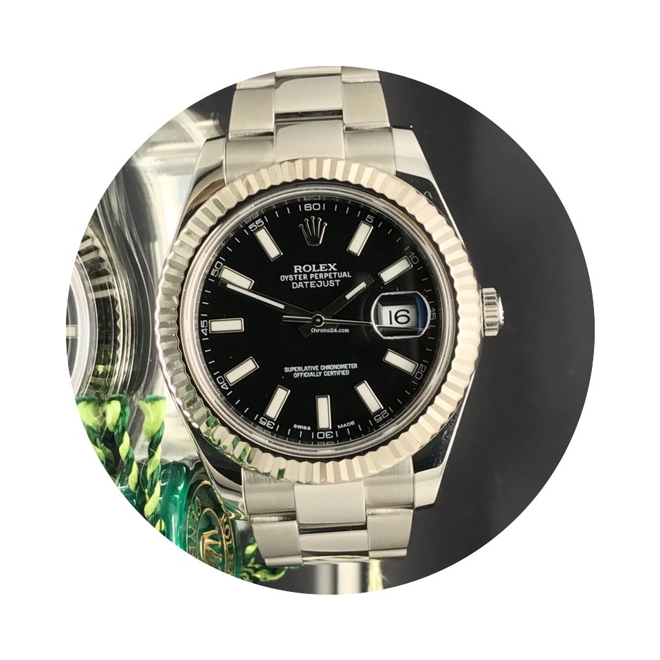Rolex Date Just II 41mm Gold bezel black...