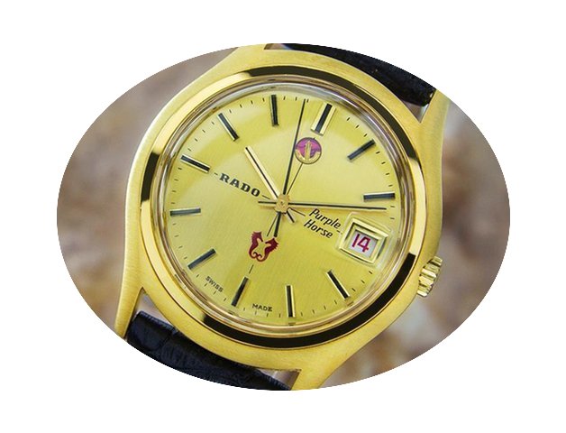Rado Purple Horse Gold Plated Vintage Cl...