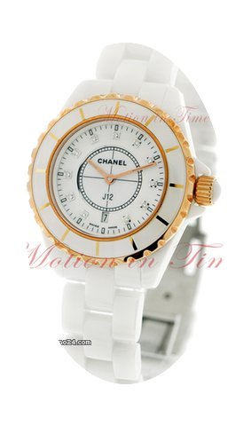 Chanel J12 33mm Quartz, White Diamond Di...