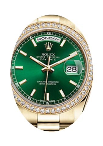Rolex Day-Date 36 118348-GRNSP Green Ind...