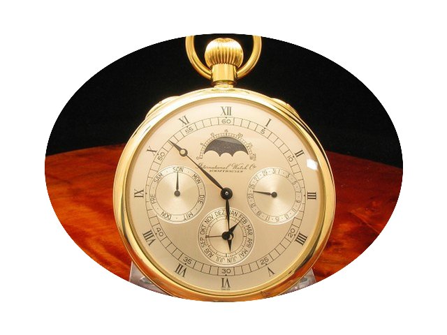 IWC Taschenuhr 18kt. Gold Mondphase Limi...