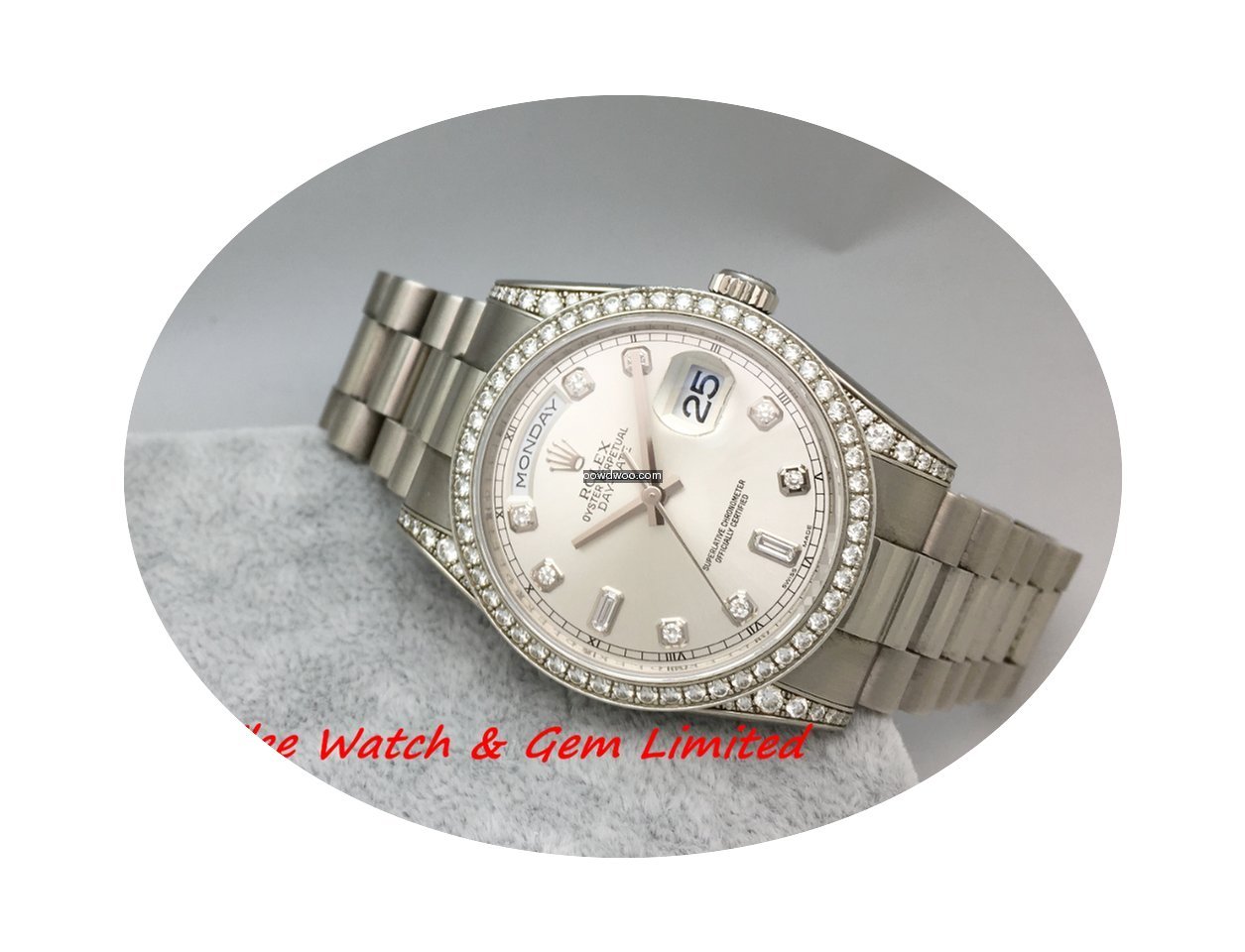 Rolex 118389G Daydate WG Original Diamon...