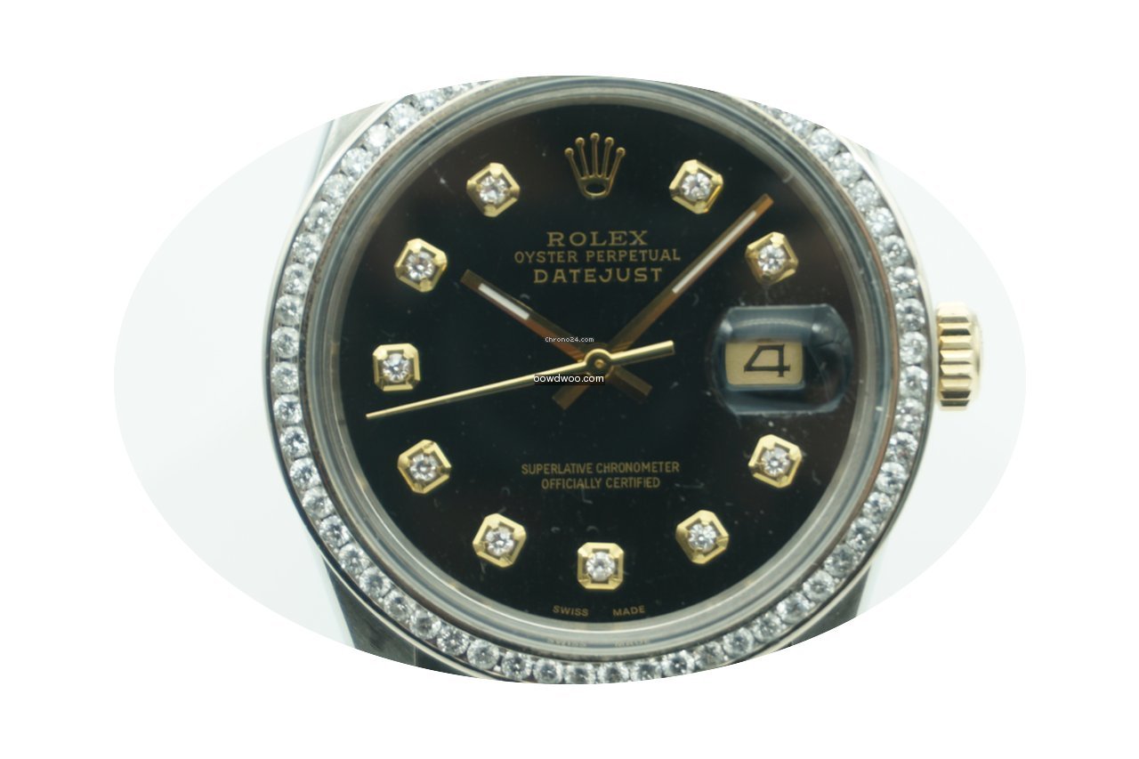 Rolex Datejust 36mm Two-Tone Black Diamo...