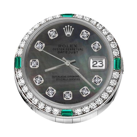 Rolex 36mm Datejust Black Mop Dial With ...