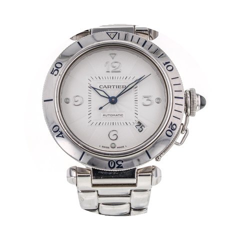Cartier Pasha 38mm Date 2353 18k White G...