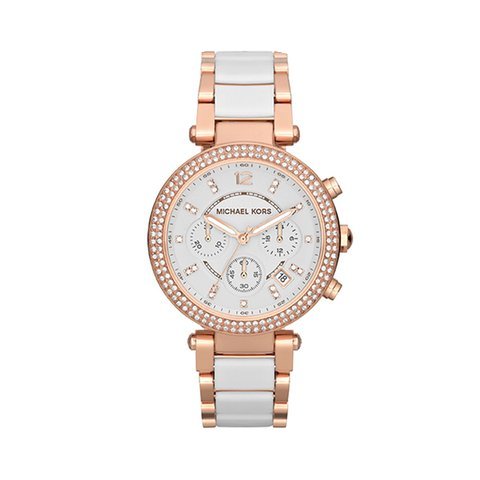 Michael Kors Ladies' Parker Ceramic Chro...