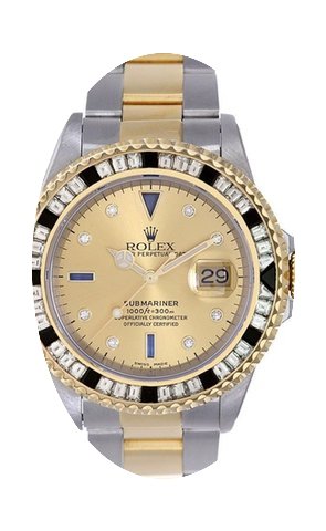 Rolex Submariner 2 Tone watch With Diamo...