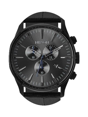Nixon A405-1886 Sentry Chrono Leather Bl...
