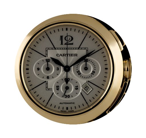 Cartier 18k Yellow Gold Silver Dial Pash...