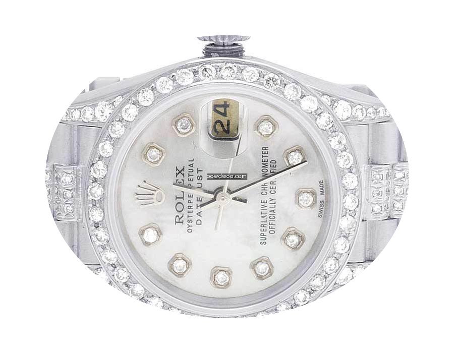 Rolex Ladies 18K White Gold Rolex Presid...