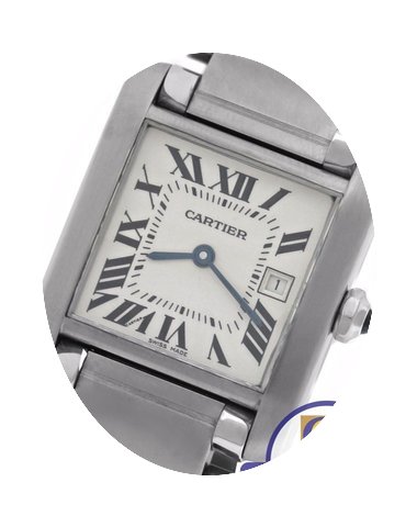 Cartier Tank Francaise 2465 Stainless Wh...