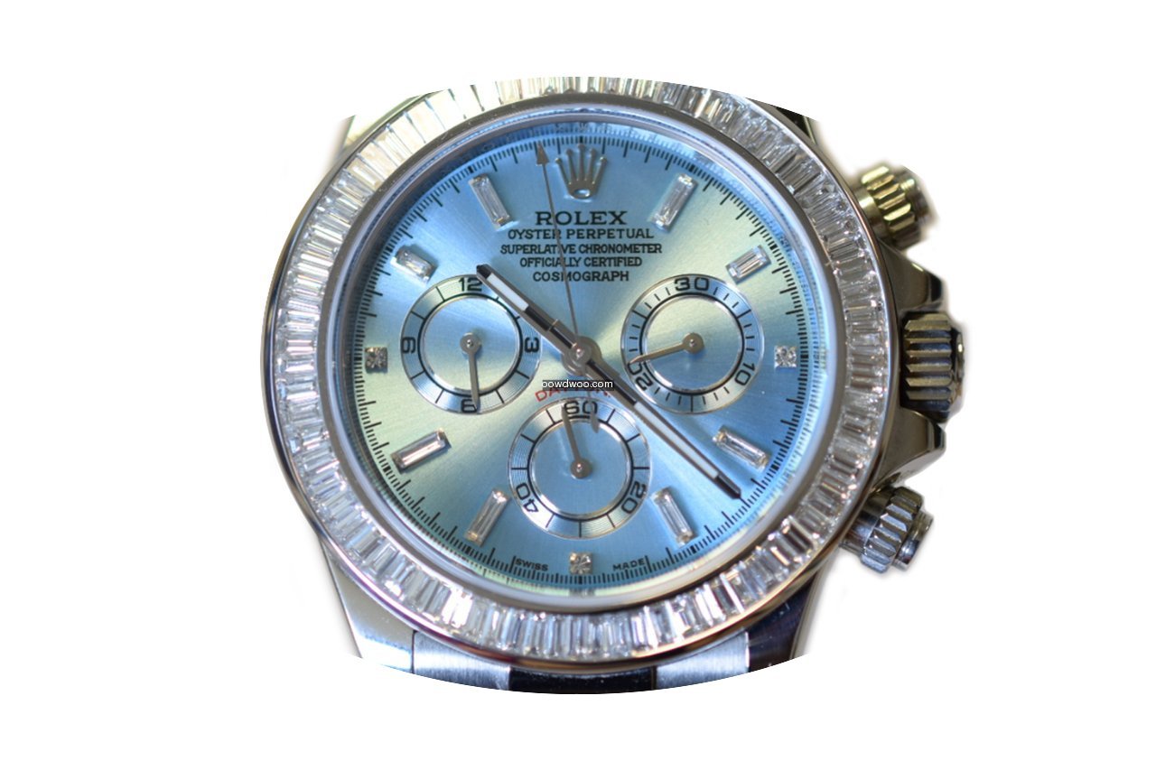 Rolex 116520 Daytona Steel Custom Baguet...