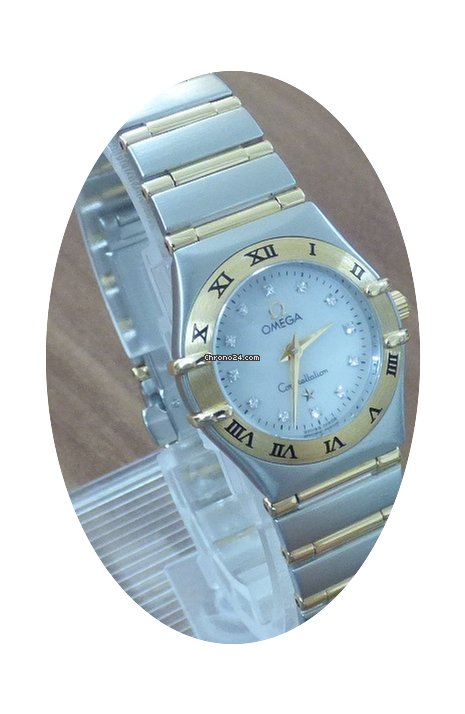 Omega Constellation Lady Stahl /18k Diam...