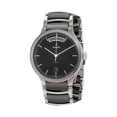 Rado Men's Centrix Black Dial Black Cera...