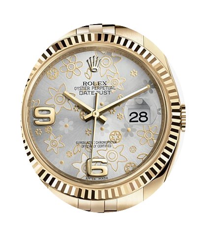 Rolex Datejust 36 / Silber & Floral...