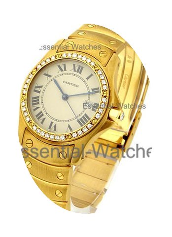 Cartier Santos Round in Yellow Gold with...
