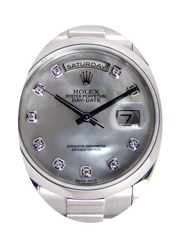 Rolex Day-Date 36 118206-MOPDP White Mot...