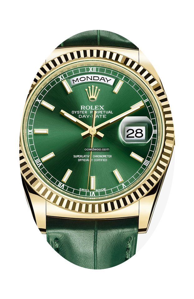 Rolex DAY-DATE green Dial White Gold...