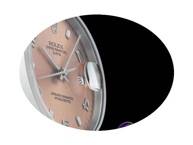 Rolex Date Edelstahl Rosa-Metallic-Ziffe...