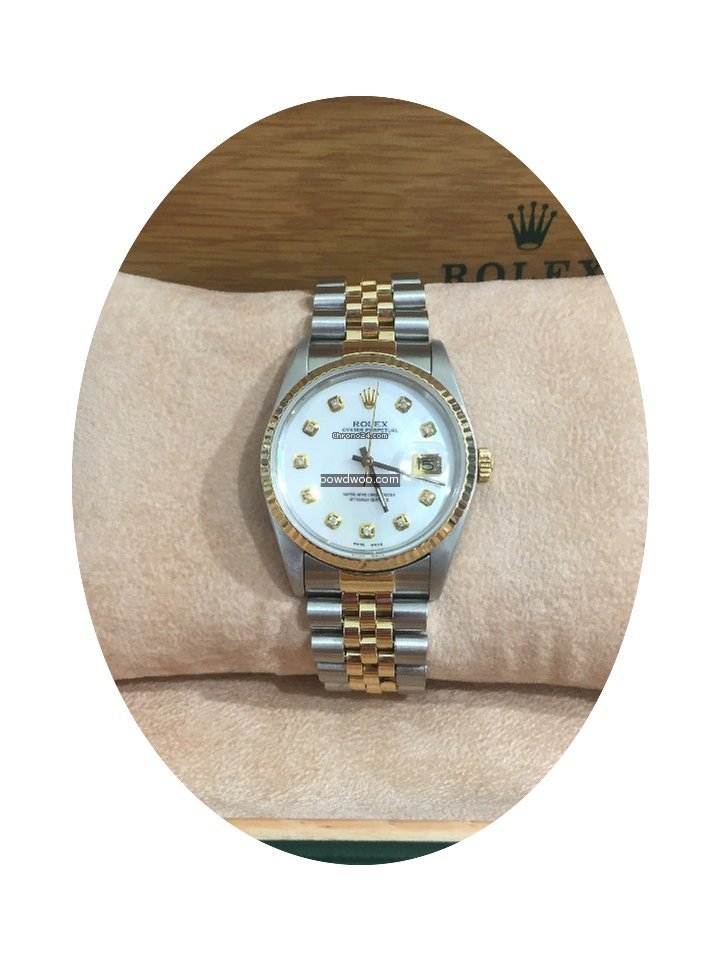 Rolex Datejust S/G 36mm, Custom m.o.p Di...