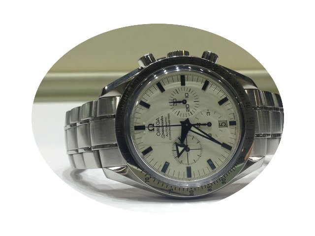 Omega SpeedMaster Broad Arrow cream...