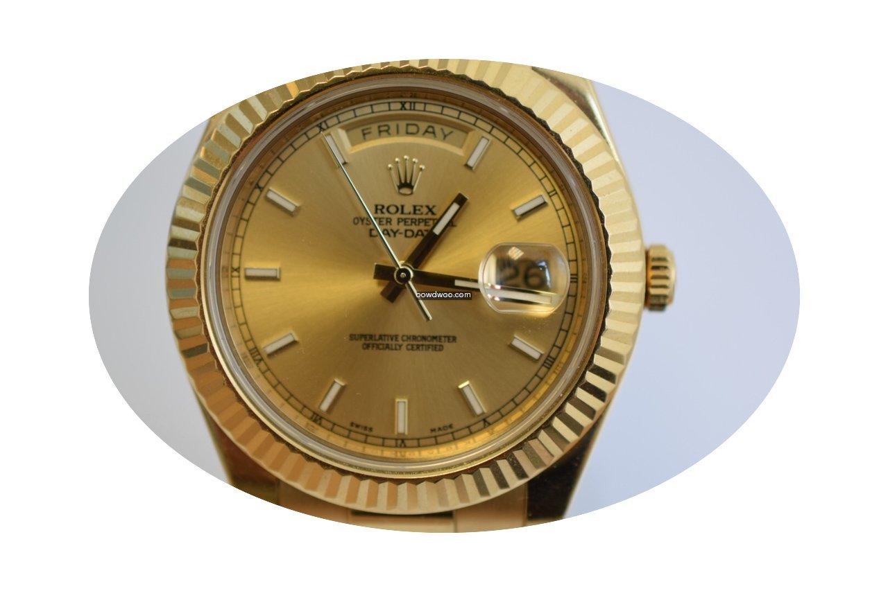 Rolex Day-Date II 41mm Yellow Gold Champ...