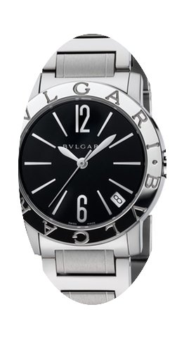 Bulgari Black Lacquered Dial Stainless S...