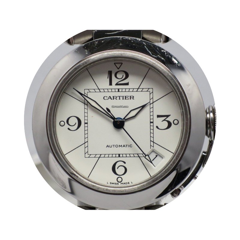 Cartier Pasha 2324 Steel Arabic White Di...
