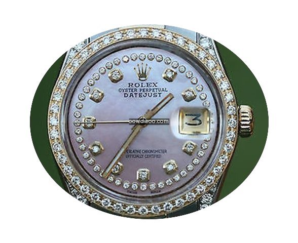 Rolex Mens 16233 Datejust 18k Gold Stain...