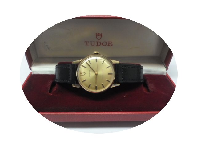 Tudor 9ct Gold, Leather Strap....