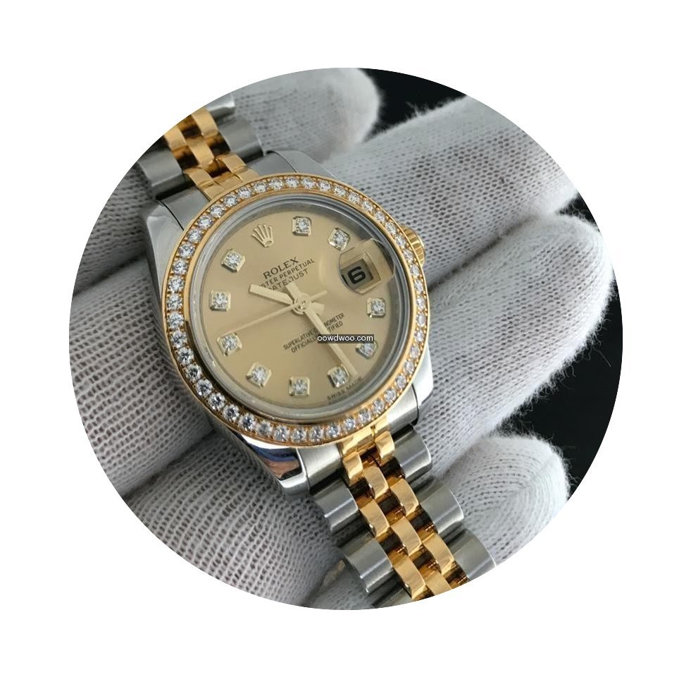 Rolex Datejust Two Tone 179383 Gold Diam...