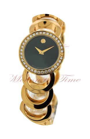 Movado Rondiro Ladies, Black Dial, Diamo...