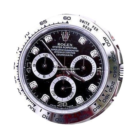 Rolex Daytona 18k White Gold Black Diamo...