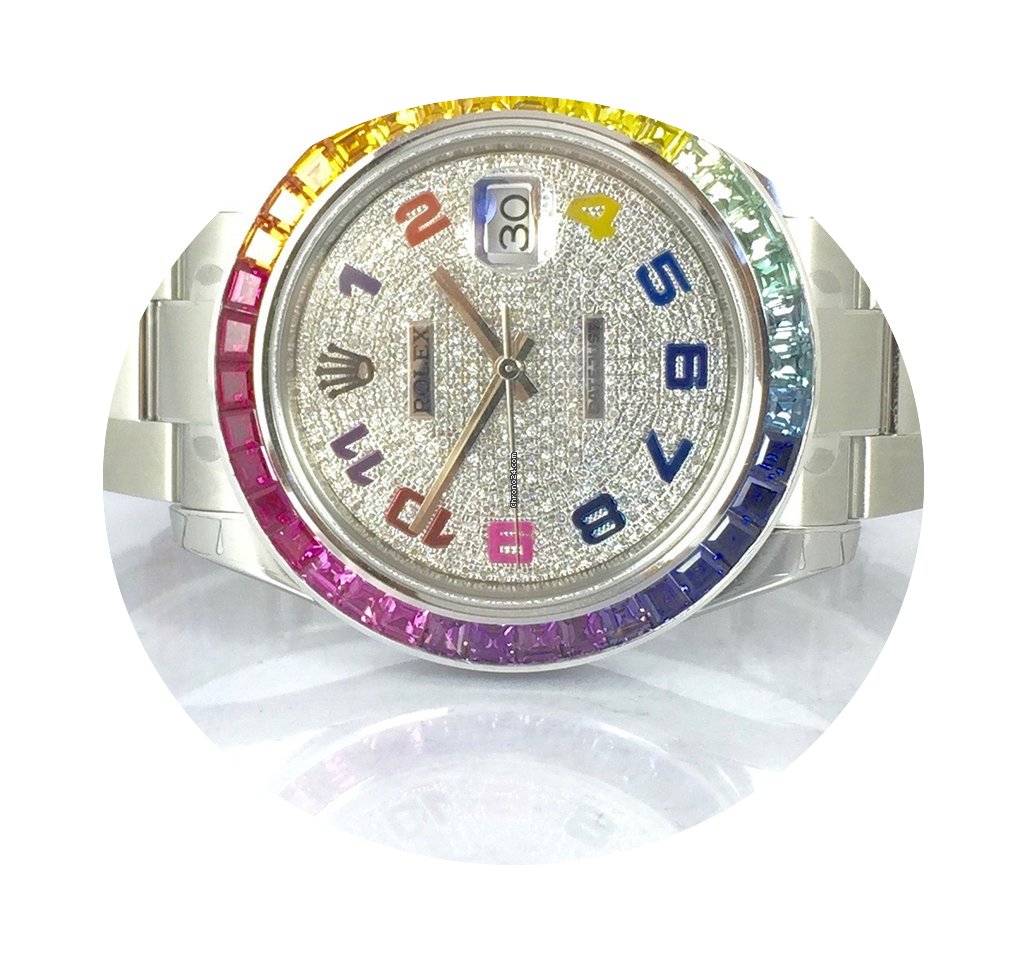 Rolex Datejust II 41mm Rainbow Diamonds ...