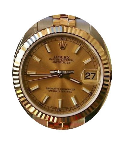 Rolex 18k Gold S/s Midsize Ladies Mens D...