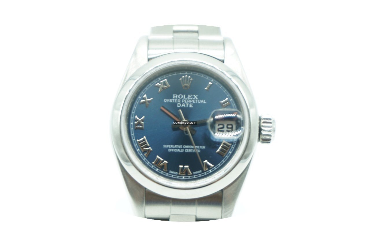 Rolex Oyster Perpetual Lady Date Blue Di...
