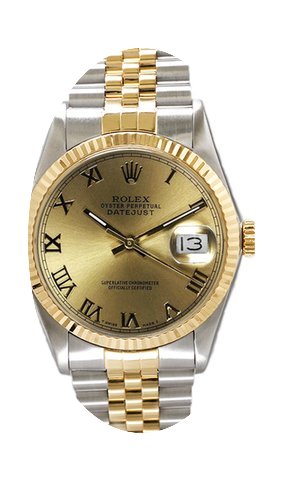 Rolex Men's Datejust Two Tone Fluted Cha...
