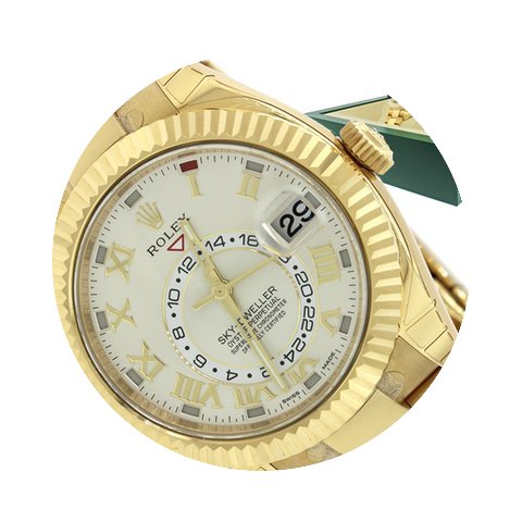 Rolex Sky-Dweller Yellow Gold 42mm Silve...