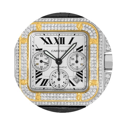 Cartier Santos 100XL Chronograph steel a...