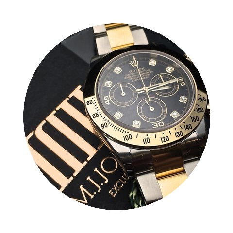 Rolex Daytona Steel & Gold Black Dia...