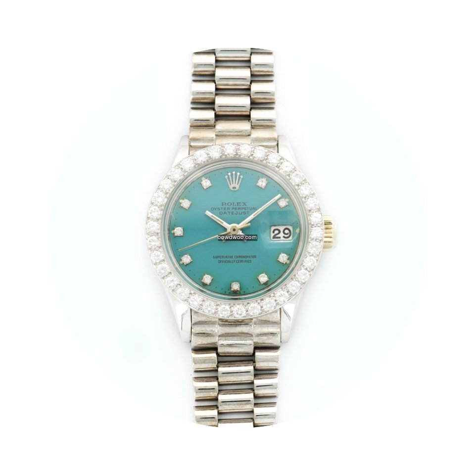 Rolex Datejust White Gold Blue Stella Di...