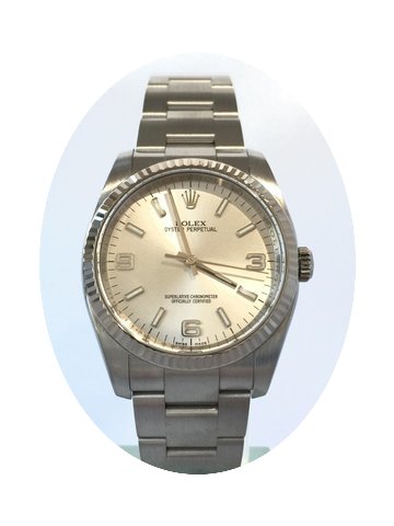 Rolex Oyster Perpetual Stahl 36 mm Weiß...