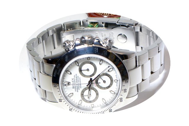 Rolex Daytona 116520 SS White Dial Stain...