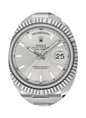Rolex Day-Date II 218239-SLVSFP 41mm Sil...